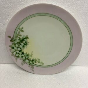 Vintage Bavarian Porcelain Plate Pink/green 8”